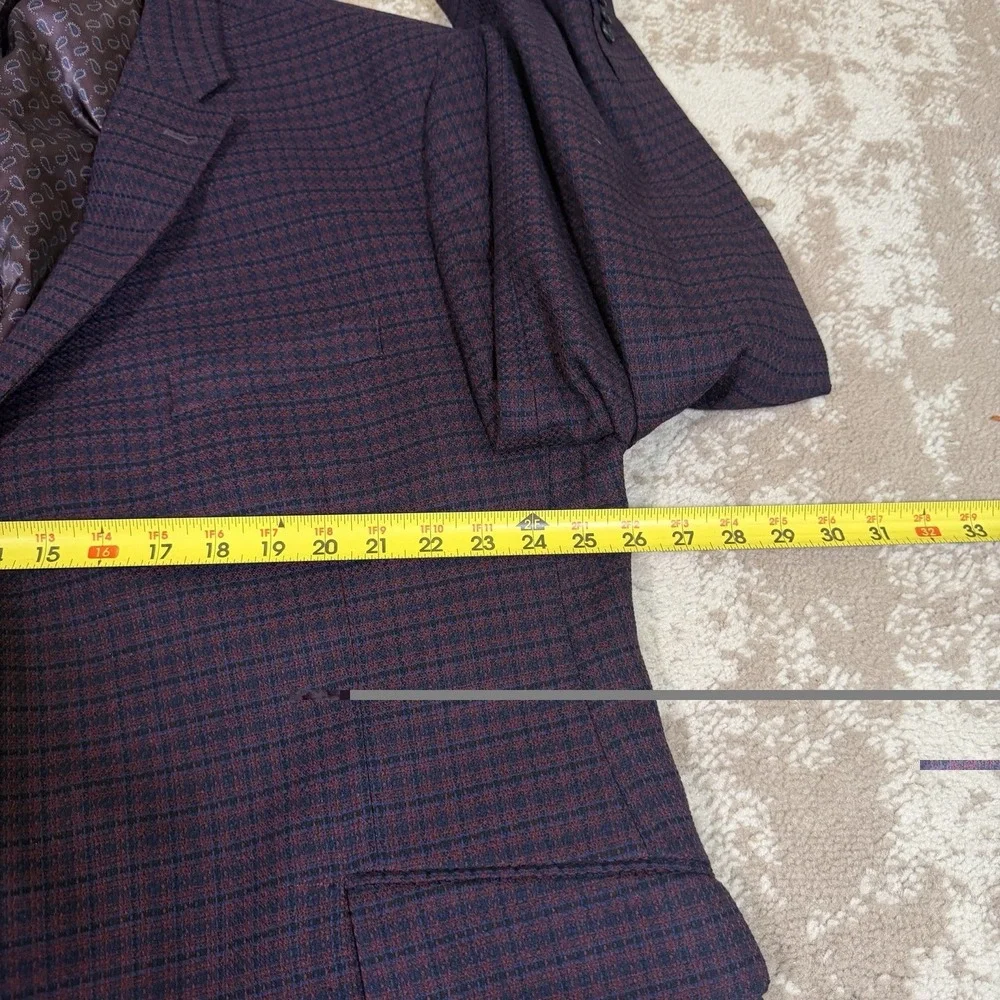 Joseph Abboud Blazer Mens 54R Check 2 Button Sports Coat Jacket Old Money